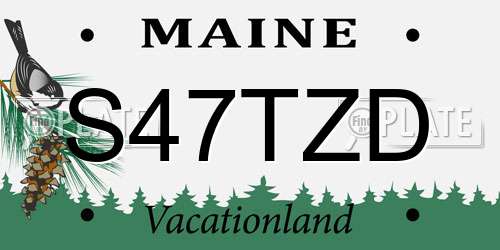 S47TZD Maine License Plate