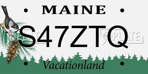 S47ZTQ Maine License Plate