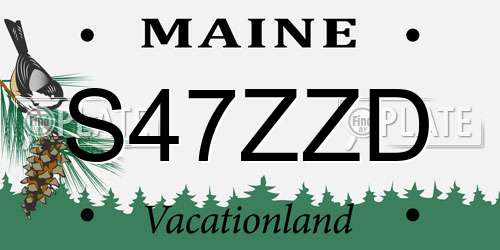 S47ZZD Maine License Plate
