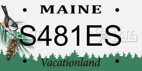 S481ES Maine License Plate