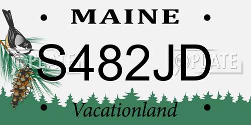 S482JD Maine License Plate