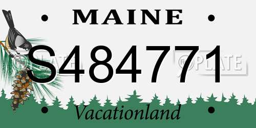 S484771 Maine License Plate