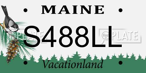 S488LL Maine License Plate