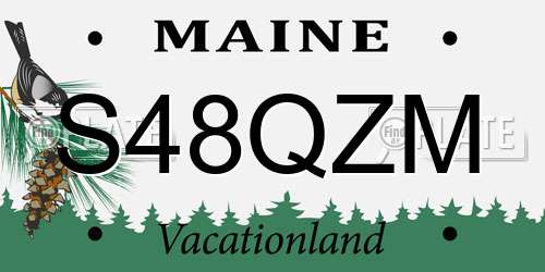 S48QZM Maine License Plate