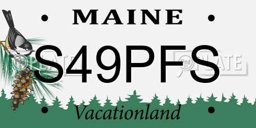 S49PFS Maine License Plate