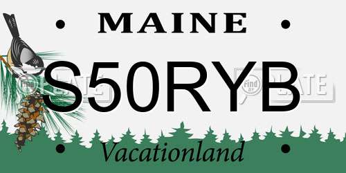 S50RYB Maine License Plate
