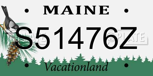 S51476Z Maine License Plate