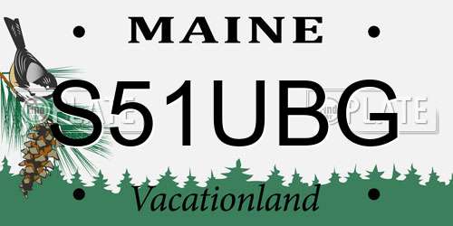 S51UBG Maine License Plate