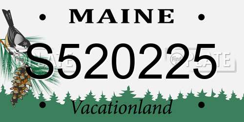 S520225 Maine License Plate