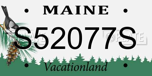 S52077S Maine License Plate