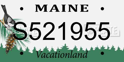 S521955 Maine License Plate
