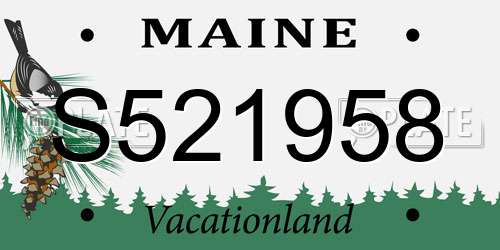 S521958 Maine License Plate