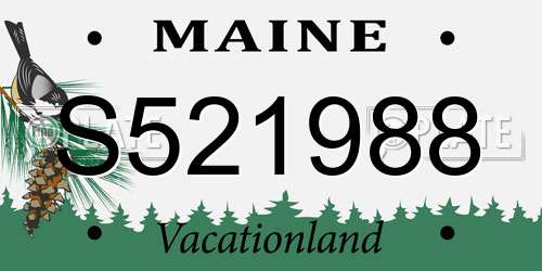S521988 Maine License Plate