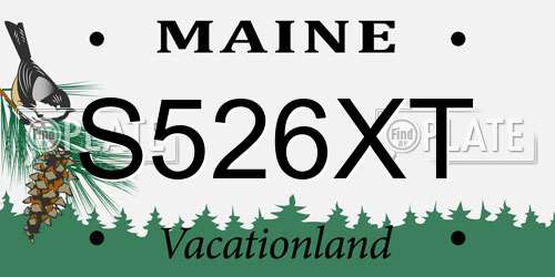 S526XT Maine License Plate