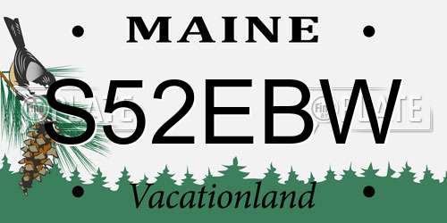 S52EBW Maine License Plate
