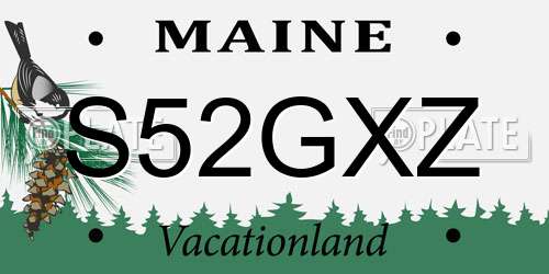 S52GXZ Maine License Plate