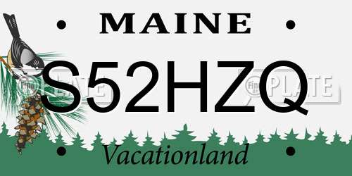 S52HZQ Maine License Plate