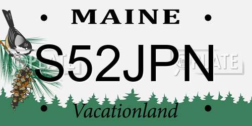 S52JPN Maine License Plate