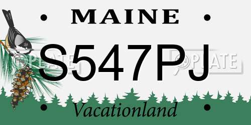 S547PJ Maine License Plate