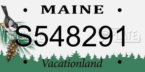 S548291 Maine License Plate