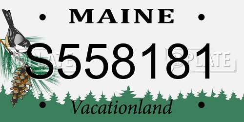 S558181 Maine License Plate