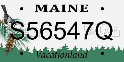 S56547Q Maine License Plate