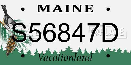 S56847D Maine License Plate