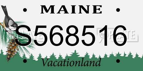 S568516 Maine License Plate