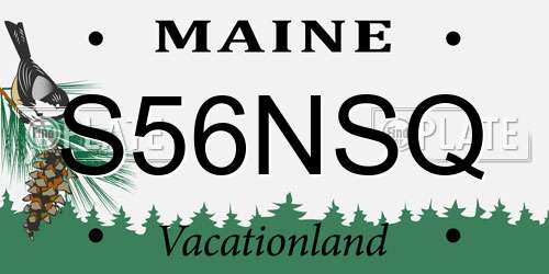 S56NSQ Maine License Plate
