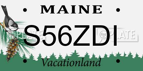S56ZDI Maine License Plate