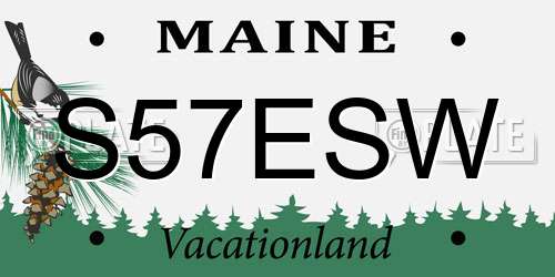 S57ESW Maine License Plate