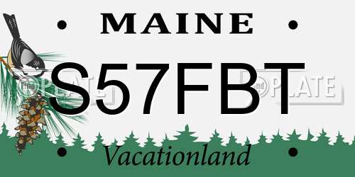 S57FBT Maine License Plate
