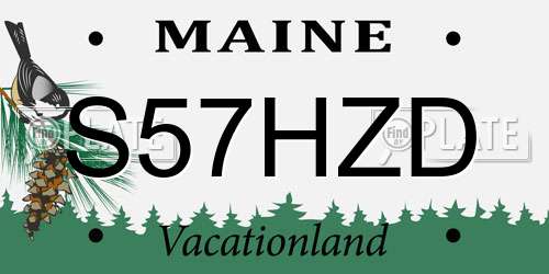 S57HZD Maine License Plate