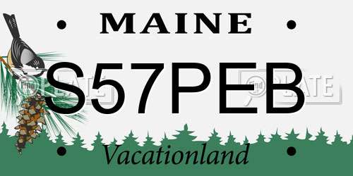 S57PEB Maine License Plate