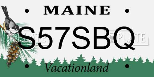 S57SBQ Maine License Plate