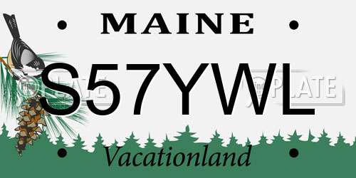 S57YWL Maine License Plate