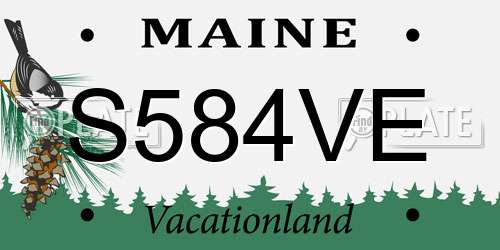 S584VE Maine License Plate