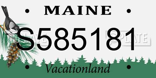 S585181 Maine License Plate