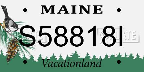 S58818I Maine License Plate