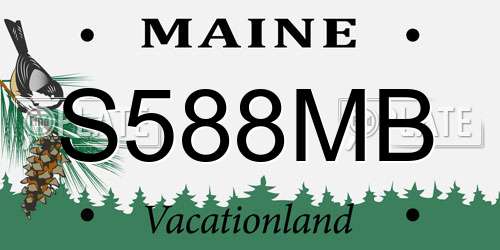 S588MB Maine License Plate