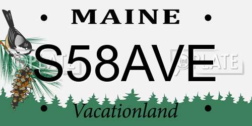 S58AVE Maine License Plate