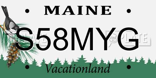 S58MYG Maine License Plate