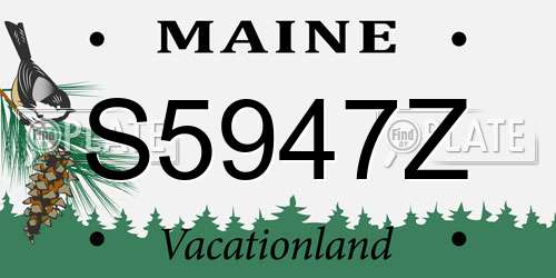 S5947Z Maine License Plate