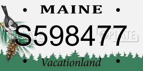 S598477 Maine License Plate