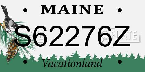 S62276Z Maine License Plate