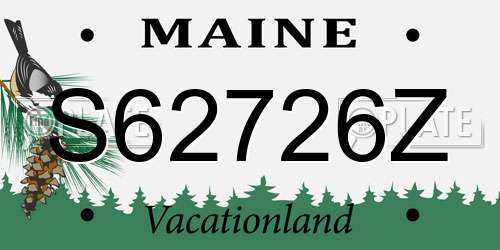 S62726Z Maine License Plate