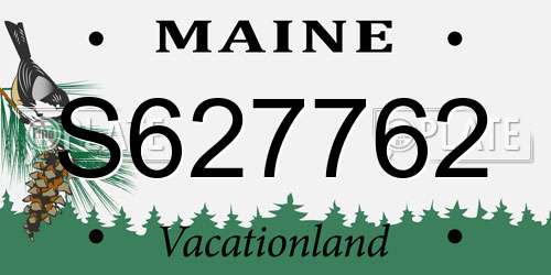 S627762 Maine License Plate