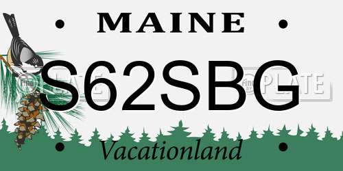 S62SBG Maine License Plate