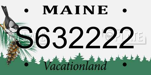 S632222 Maine License Plate