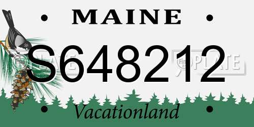 S648212 Maine License Plate